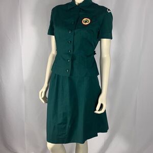 Vintage 1950’s Girl Scouts Uniform Camp Shirt And Skirt